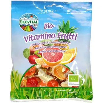 Bonbon Ökovital Vitamino Frutti 80g bio BIO VEGETARIAN BEZLEPEK Množství: 1 ks
