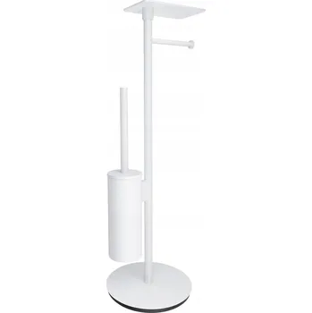 STOJAN NA TOALETNÍ PAPÍR A WC ŠTĚTKU S POLIČKOU BÍLÝ MAT OMNIRES