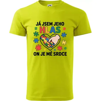 Podané ruce - Já jsem jeho hlas - Klasické pánské triko vyšší gramáže - 4XL ( Limetková )