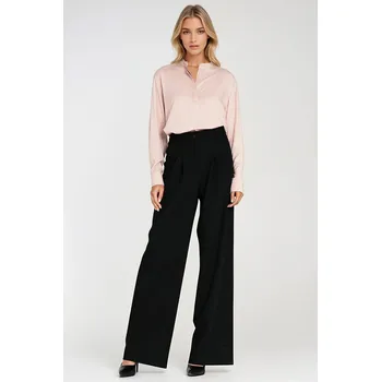 Dámské kalhoty Široké kalhoty s plisé SD122 Barva: Černá, Velikost: S