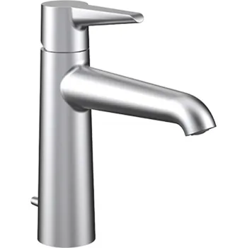 Vodovodní baterie LAUFEN PURE Umyvadlová stojánková páková baterie, pevný výtok 140 mm, bez automatické výpusti, PVD inox kartáčovaná ocel 1x1, no colour - HF901704423000