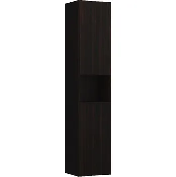 Koupelnový nábytek LAUFEN BASE Vysoká skříňka, 2 dvířka a otevřená police, závěsy dvířek vlevo (bočnice korpusu s výřezem) 350x335, Tmavěhnědý jilm - H4027011102631
