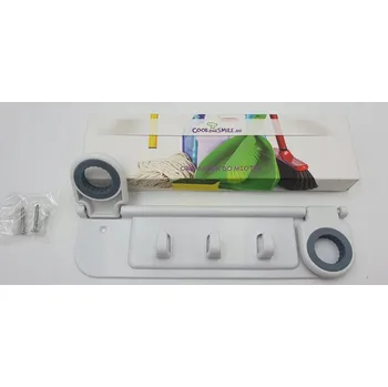 Věšák Nástěnný držák s organizérem na mopy a příslušenství XJS027-16