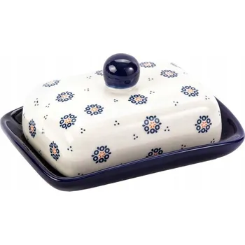 Máslenka Máslenka Tadar Folklor keramika bílá, odstíny modré