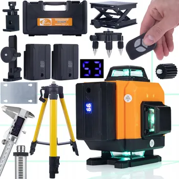 Měřící laser KŘÍŽOVÝ LASER S 360° NIVELACÍ 16 LINEK + STATIV A POSUVNÉ MĚŘÍTKO