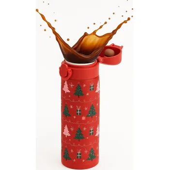 Termoska Termohrnek s náustkem, termoska na kávu Altom Design Vánoční stromky 450 ml