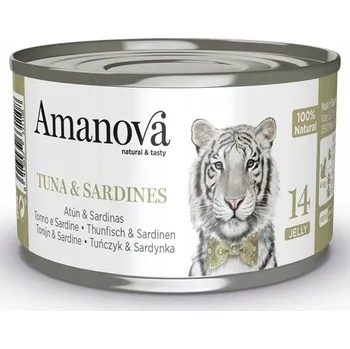 Krmivo pro kočku Amanova Cat Tuna & Sardines - Tuňák a sardinky v želé, konzerva 70g