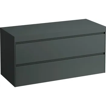 Koupelnový nábytek LAUFEN LANI Modulární sestava 1200, umyvadlová deska 65 mm (.266 šedá traffic), bez výřezu, se 2 zásuvkami 1185x495, Šedá traffic - H4055701122661