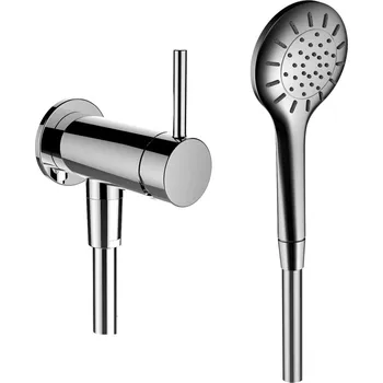 LAUFEN twinplus Sprchová nástěnná páková baterie, pro podomítkové těleso Simibox 1-bodové, se sprchovou syntetickou hadicí 1500 mm a ruční sprchou MyTwin100, chrom 1x1, no colour - HF905455100000