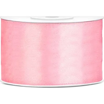 Stuha Světle růžová saténová stuha 38 mm