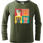 DOBRÝ TRIKO Dětské bavlněné triko Čtyři kočky Velikost: 110 /4 roky, Barva: Khaki