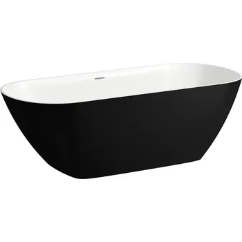 Vana LAUFEN LUA Vana, samostatně stojící, materiál Marbond 1700x750, Matná černá zvenku/lesklá bílá uvnitř - H2200820680001