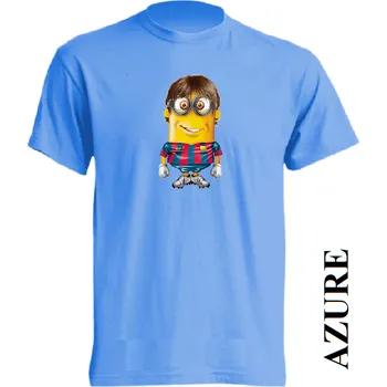 Pánské tričko panske-levne-bavlnene-vtipne-tricko-potisk-fotbalista-messi-mimon Barva: Azure - azurově modrá, velikost: L