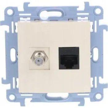 Elektrická zásuvka Anténní a internetová zásuvka nástěnná Kontakt-simon béžová