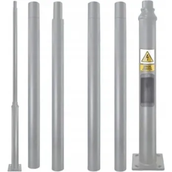 IP kamera Skládací stožár pro pouliční osvětlení, lampy a lucerny, 5 metrů, šedý