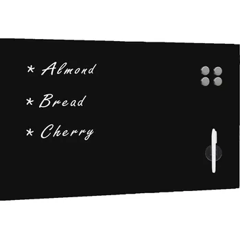 Kancelářský nábytek Magnetická skleněná tabule na zeď, černá, 100 x 60 cm