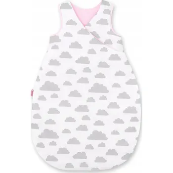 Zavinovačka Šedý/růžový spací pytel Mráčky pro děti bavlna M 3-12 měsíců TOG 2.5 celoroční