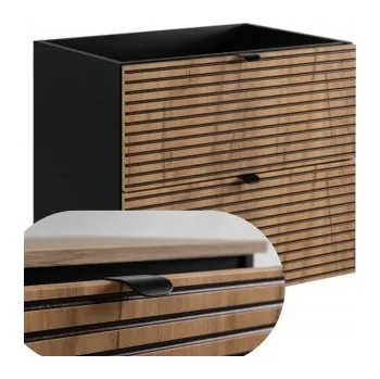 Koupelnový nábytek Skříňka pod umyvadlo Rodan černá dub craft 60 cm 2 zásuvky MDF