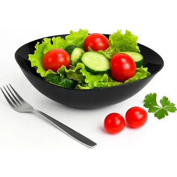 Salátová Mísa skleněná miska čtvercová Altom Design Black Harmony 24,5 cm 2,15 l