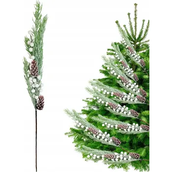 Vánoce MRAZIVÁ VĚTVIČKA Jehličnatý CYPŘIŠ ŠIŠKA věnce VĚTVIČKY na vánoční stromeček 73 cm