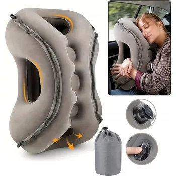 Polštář NAFUKOVACÍ POLŠTÁŘ, POLŠTÁŘ POD KRK, PODPÍRAJÍCÍ KRK, S TAŠKOU