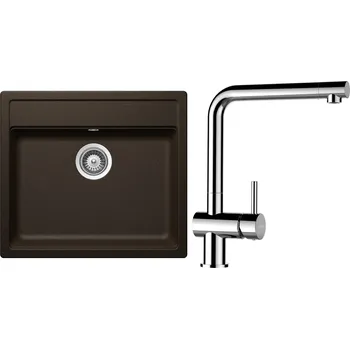 Granitový dřez Set Schock S10-8 (dřez Mono N-100 Bronze + baterie Epos Chrom)