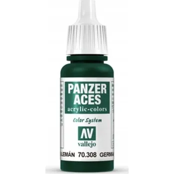 Modelářská barva Vallejo Panzer Green Ger Tail Light 17ml 70.308 - Panzerová zelená, barva pro zadní světla, 17 ml