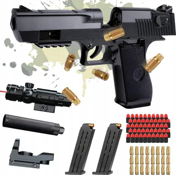 Dětská zbraň Černý Desert Eagle Pistole na pěnové náboje s vyhazováním nábojnic, dostřel 10 metrů