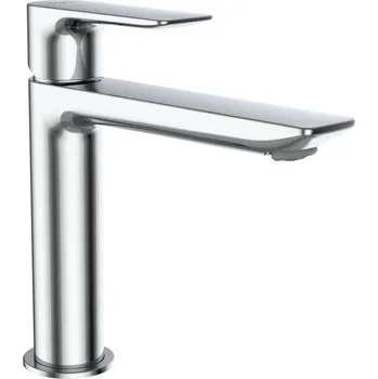 Vodovodní baterie LAUFEN CITYPLUS Umyvadlová páková baterie Eco+ (středová poloha ovládací páčky spustí studenou vodu), s pevným výtokem 140 mm, bez automatické výpusti, chrom 395x260, no colour - HF505304100000