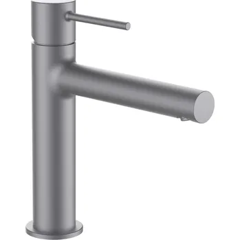 Vodovodní baterie LAUFEN TWINPLUS SLIM Umyvadlová stojánková páková baterie, výtok 140 mm, s táhlem výpusti bez automatické výpustí, PVD inox kartáčovaná nerez 1x1, no colour - HF505404423000