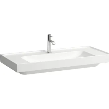 Umyvadlo LAUFEN MEDA Umyvadlo, s odkládací plochou vpravo a vlevo, broušená spodní část 1000x460, Bílá mat - H8161197571111