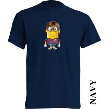 Pánské tričko panske-levne-bavlnene-vtipne-tricko-potisk-fotbalista-messi-mimon Barva: Navy - tmavě modrá, velikost: S