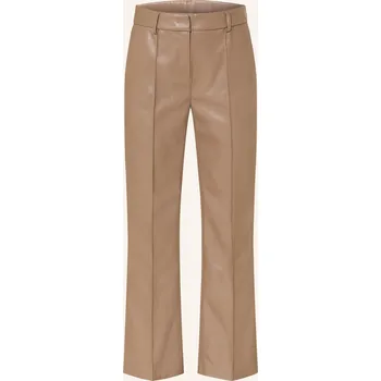 Opus Pants Dámské Kalhoty Luane V Koženém Vzhledu, hnědá, 38