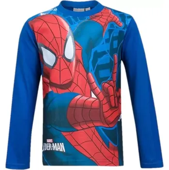 Chlapecké tričko Dětské triko dlouhý rukáv Spiderman modré 128