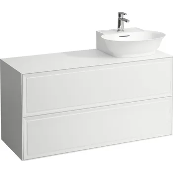 Koupelnový nábytek LAUFEN THE NEW CLASSIC Skříňka pod umyvadlo, se 2 zásuvkami, s výřezem vpravo, pro umyvadla H816852 1175x455, Bílá lesk - H4060880856311