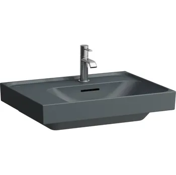 LAUFEN MEDA Umyvadlo, broušená spodní část, odkládací plocha vlevo 600x460, Grafit mat - H8181127581121