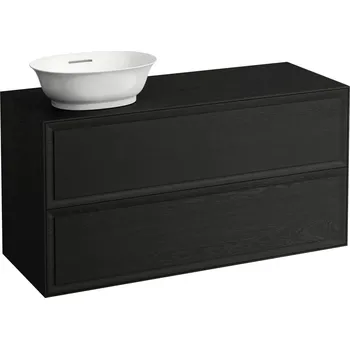 Koupelnový nábytek LAUFEN THE NEW CLASSIC Skříňka pod umyvadlo, se 2 zásuvkami, s výřezem vlevo, pro umyvadlové mísy H812852, H812853 1175x455, Černěný dub - H4060830856281