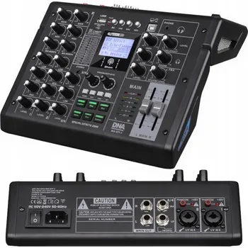 Mixážní pult DNA MIX-EFF 4 Analogový zvukový mixážní pult 4 kanály USB MP3 Bluetooth Phantom