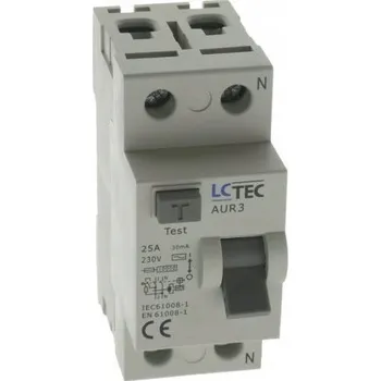 Proudový chránič LC proudový chránič 2P 25A 30mA AC 10kA