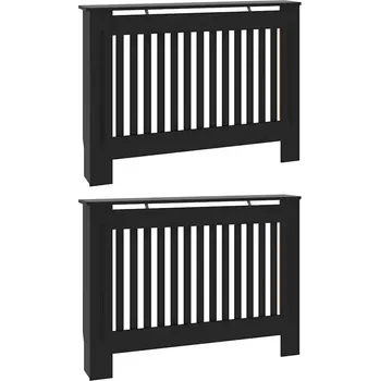 Vrták Kryt radiátoru 2 pcs Černá 112 x 19 x 81,5 cm kompozitní dřevo