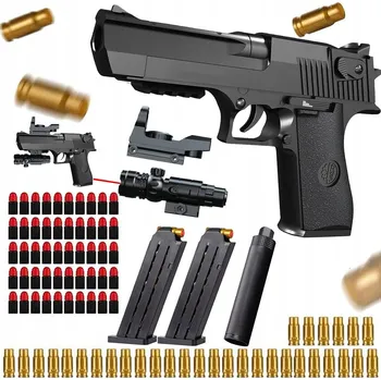 Dětská zbraň POLICEJNÍ PISTOLE NA ŠIPKY NÁBOJE PĚNOVÉ EVA [NÁBOJNICE] TLUMIČ