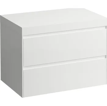 Nábytek LAUFEN LANI Modulární sestava 800, umyvadlová deska 65 mm (.260 bílá mat), bez výřezu,se 2 zásuvkami 785x495, Bílá lesklá - H4045501122611