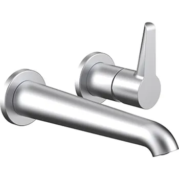 Vodovodní baterie LAUFEN PURE Umyvadlová dvouotvorová podomítková baterie, výtok 180 mm, PVD inox kartáčovaná ocel 1x1, no colour - HF901722423000