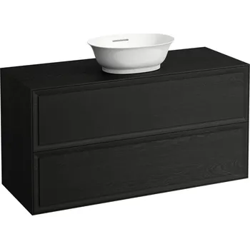 Koupelnový nábytek LAUFEN THE NEW CLASSIC Skříňka pod umyvadlo 1200, se 2 zásuvkami, s výřezem uprostřed, pro umyvadla H816852 1175x455, Černěný dub - H4060240856281