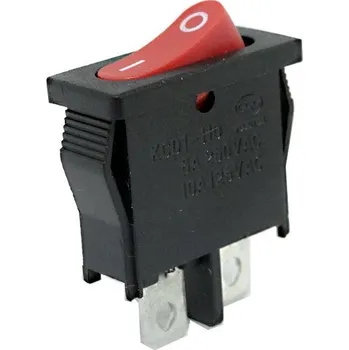vypínač KCD1-110 Kolébkový spínač - zap/vyp, 250V/AC, 6A, červená