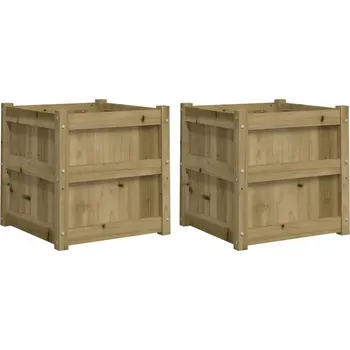 Zahradní truhlíky 2 ks impregnované borové dřevo Hnědá 837423