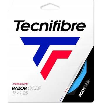 Struna na výplet tenisové rakety Tenisový výplet Tecnifibre RAZOR CODE 1,25 mm / 12 m modrý