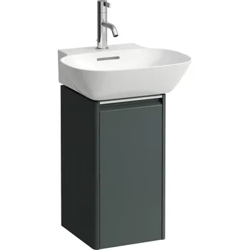 Koupelnový nábytek LAUFEN BASE Skříňka pod umyvadlo, 1 dvířka, závěsy vlevo, 1 vnitřní polička, pro umývátko H815301 275x295, Šedá traffic - H4030111102661