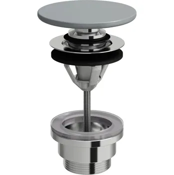 PALOMBA COLLECTION|LAUFEN Odpadní ventil se zátkou click-clack, včetně keramické krytky SaphirKeramik 80x80, Grafit mat - H8981927580001