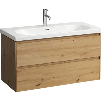 Nábytek LAUFEN LANI Skříňka pod umyvadlo, se 2 zásuvkami, pro umyvadlo H810089, H818437, H810337 985x450, Divoký dub - H4035621122671